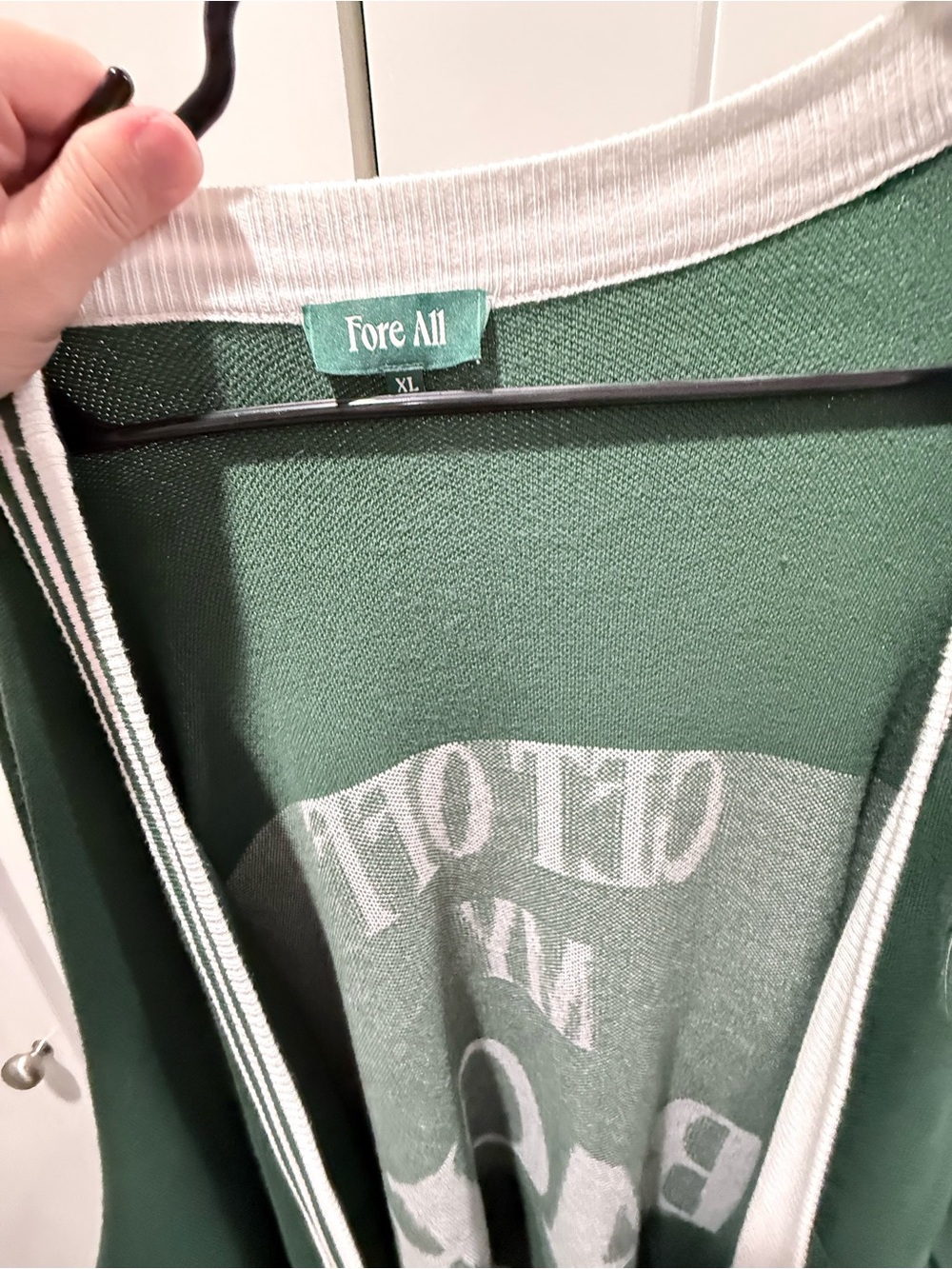 Green fore all Sweater with Back Slogan - Picture 7 of 8